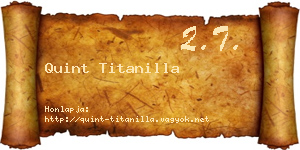 Quint Titanilla névjegykártya